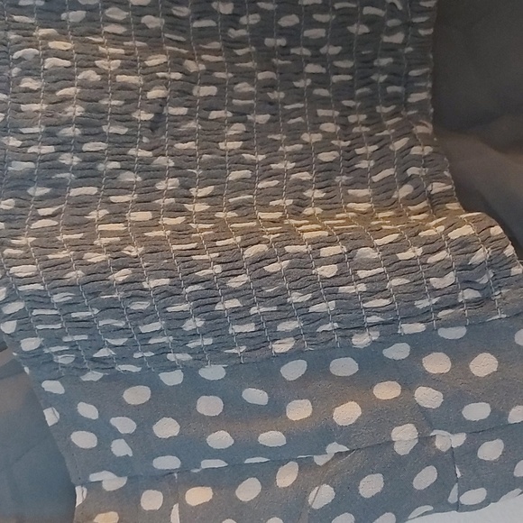 NWT Abercrombie and Fitch Polka Dot Cropped Tank Smocked Back Rouched Front - Picture 3 of 7